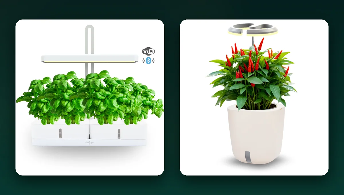 SIMPLY and AURELIA PRO smart gardens — premium products ready for the shelf