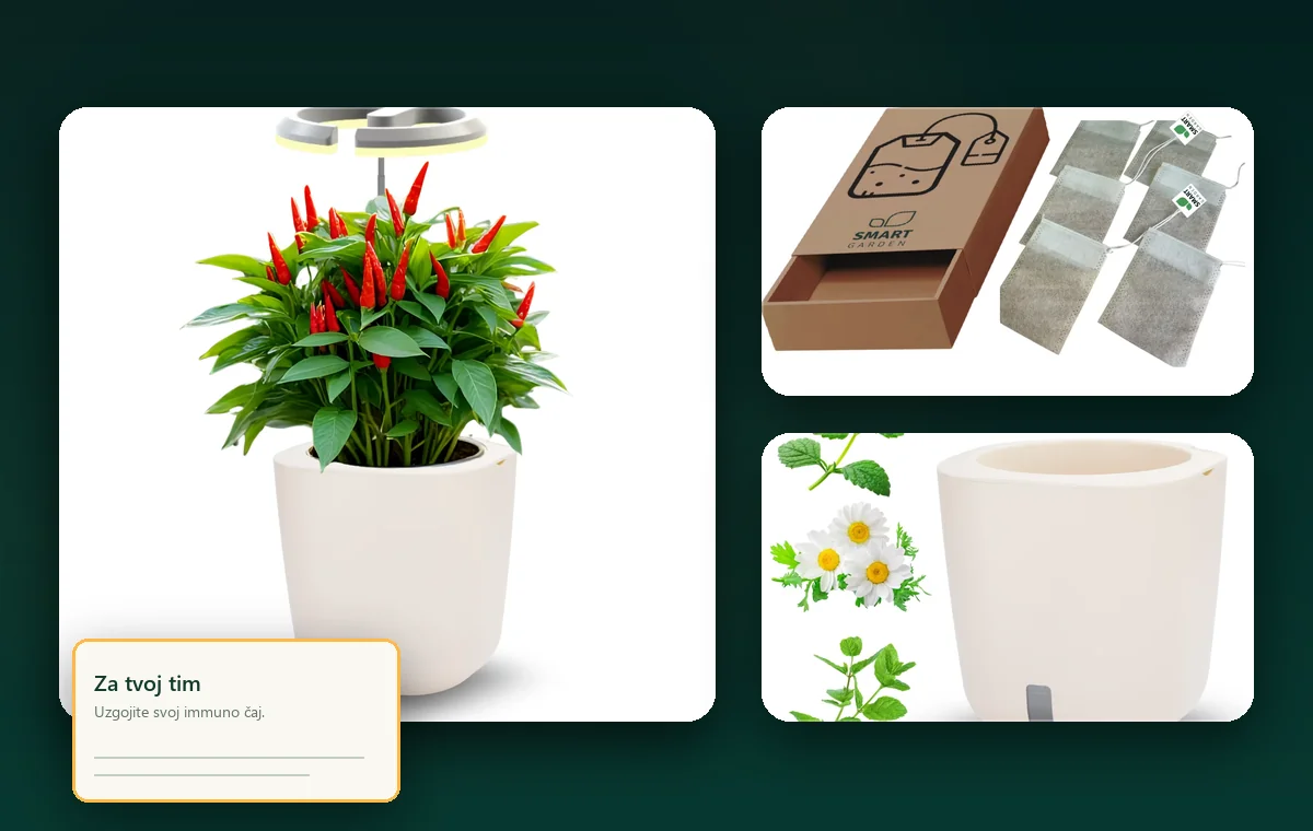 The Immuno Boost gift bundle: an AURELIA PRO smart garden, Smart Garden tea bags and plants