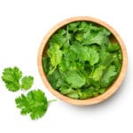 Flat,Lay,(top,View),Of,Fresh,Organic,Coriander,Chopped,In