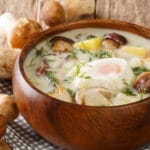 Tasty,Kulajda,Is,A,Traditional,Czech,Thick,Soup,,With,Mushrooms,