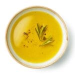 Bowl,Of,Spicy,Oil,Isolated,On,White,Background,,Top,View