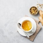 Chamomile,Herbal,Tea,With,Lemon,In,A,White,Cup,On